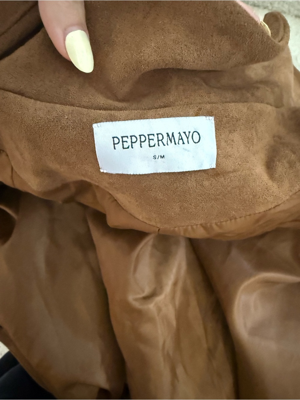 Peppermayo Bridie Faux Suede Trench Coat - Brown - Picture 4 of 4
